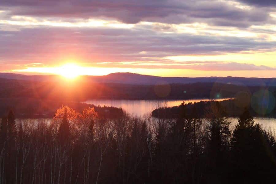 sunset over moosehead lake