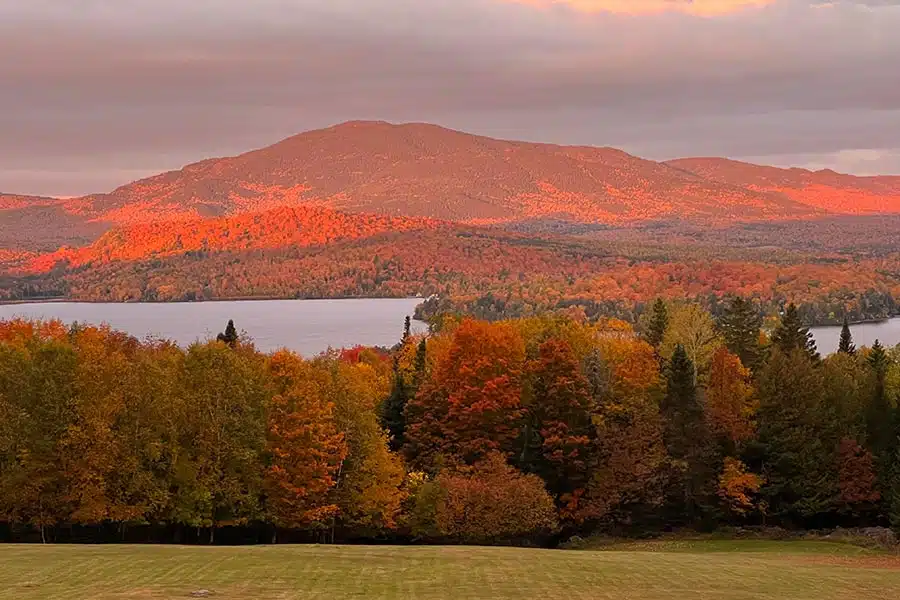 Maine fall foliage over Moosehead Lake